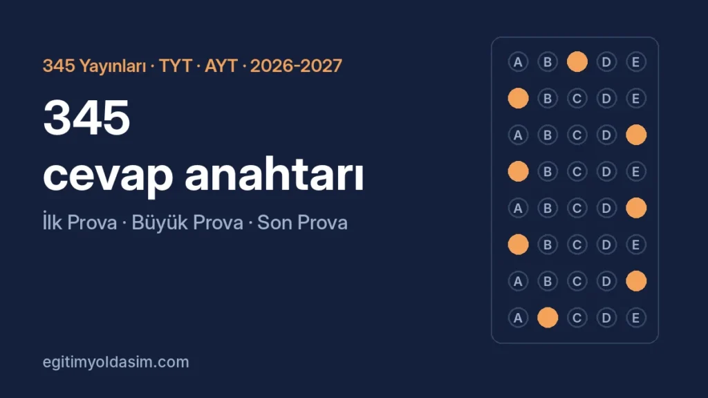 345 Yayınları cevap anahtarı 2026-2027