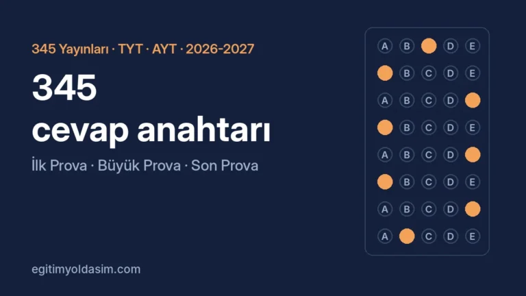 345 Yayınları cevap anahtarı 2026-2027