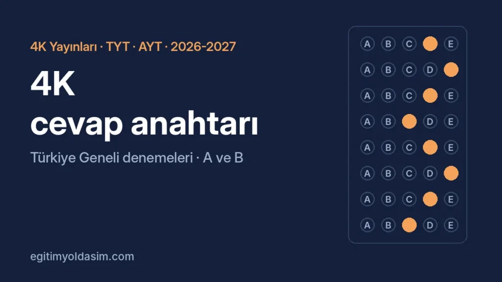 4K Yayınları cevap anahtarı 2026-2027