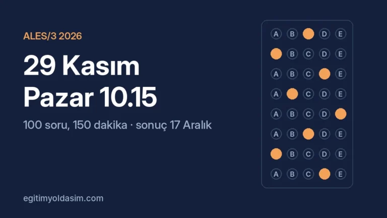 ALES/3 2026: Başvuru, Sınav Tarihi, Saati ve Sonuç Tarihi