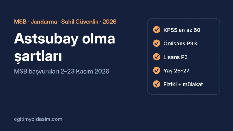 Astsubay olma şartları 2026