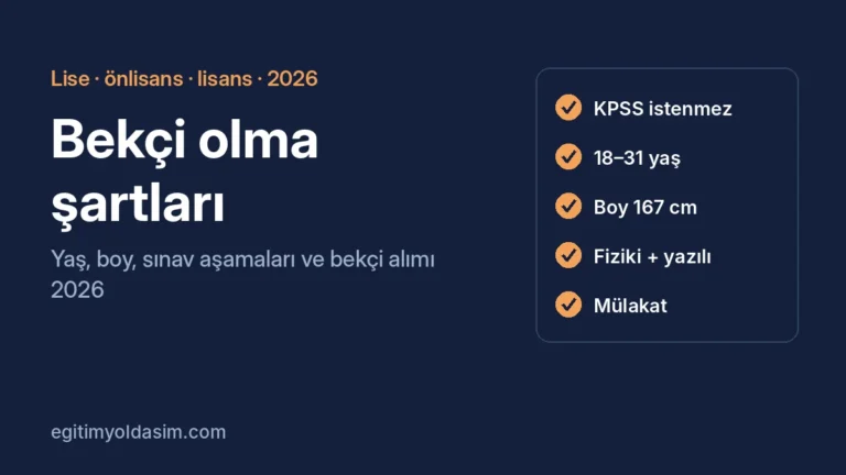 Bekçi olma şartları 2026