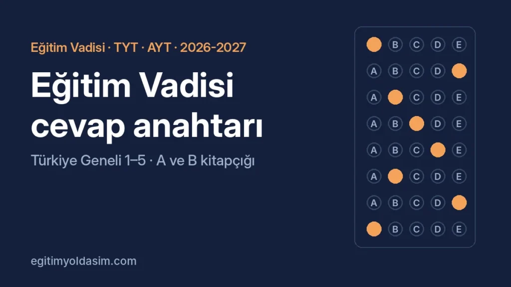 Eğitim Vadisi cevap anahtarı 2026-2027