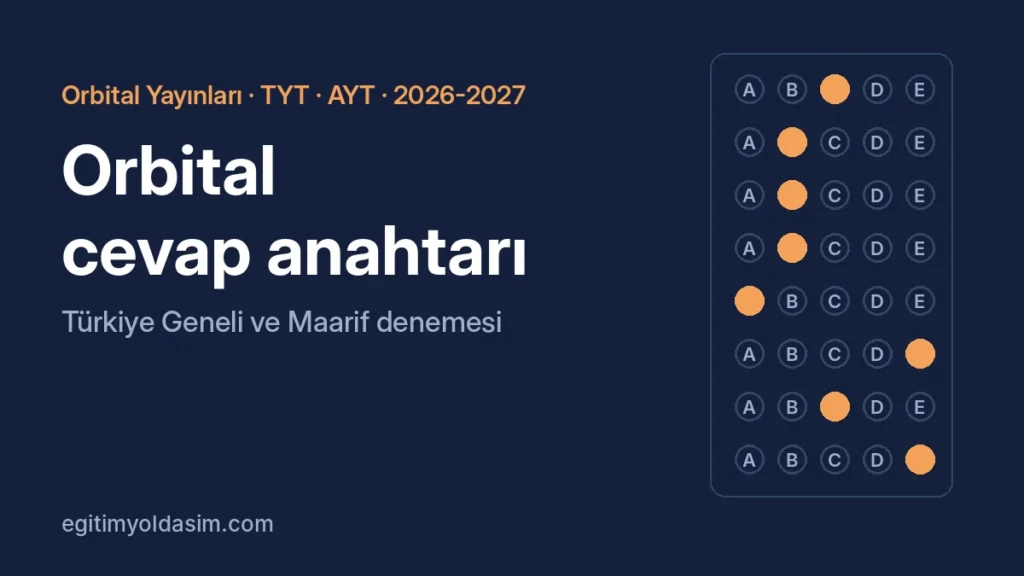 Orbital Yayınları cevap anahtarı 2026-2027