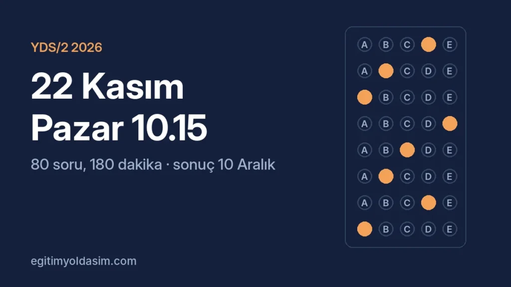 YDS/2 2026: Sınav Tarihi, Saati, Seviyeler ve Sonuç Tarihi