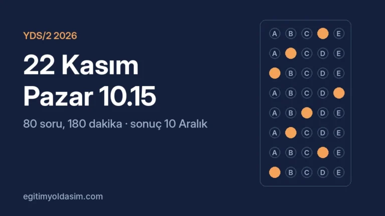YDS/2 2026: Sınav Tarihi, Saati, Seviyeler ve Sonuç Tarihi
